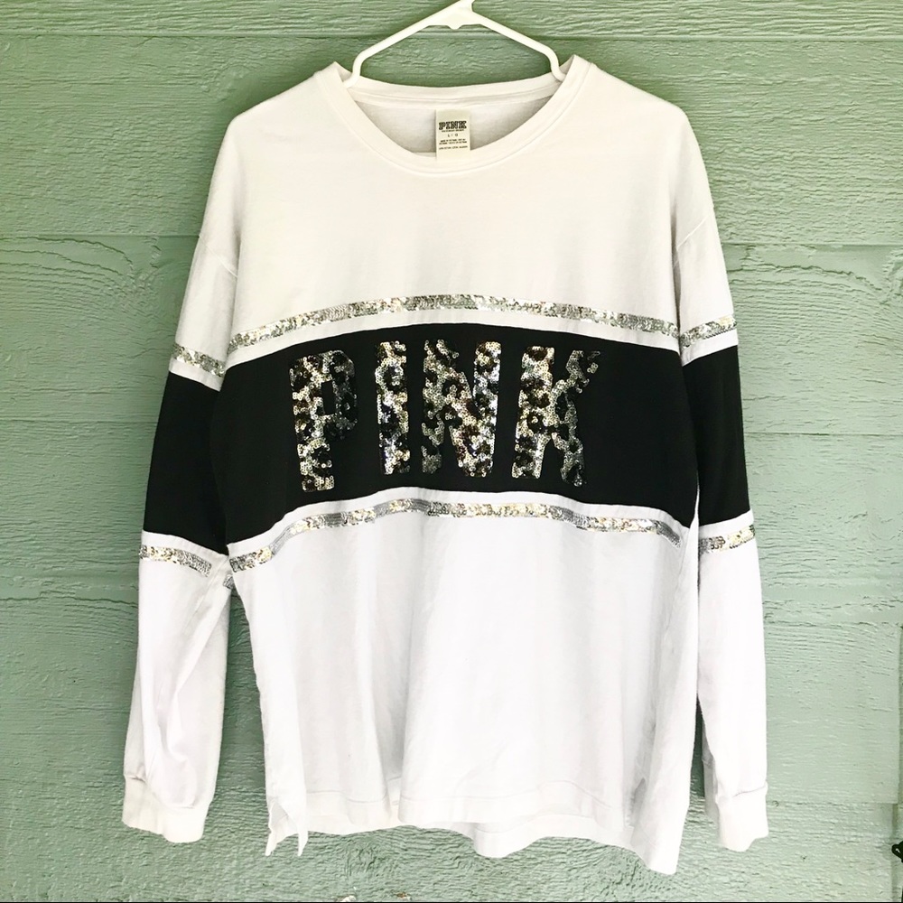 PINK VS Long Sleeve Bling Crew Neck